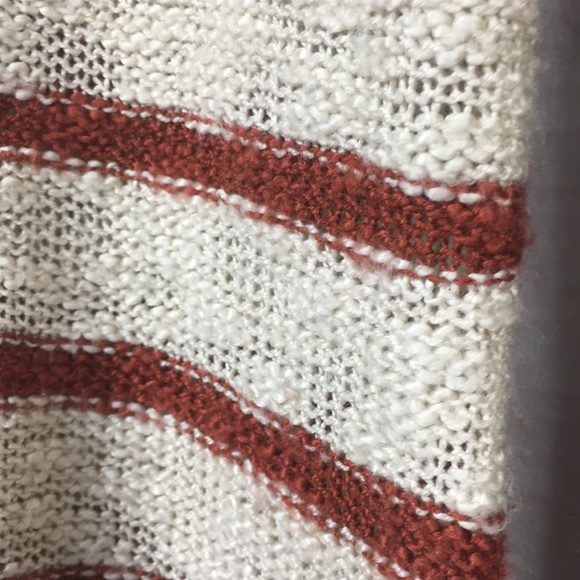 Pink Rose Creme & Burnt Orange Striped Sweater Top - Picture 3 of 10